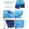 imageSILKWORLD Mens Swim Trunks Quick Dry Compression Liner 2 in 1 Shorts Men SwimsuitBlue Gradient Stripe