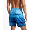 imageSILKWORLD Mens Swim Trunks Quick Dry Compression Liner 2 in 1 Shorts Men SwimsuitBlue Gradient Stripe