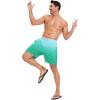 imageSILKWORLD Mens Swim Trunks Quick Dry Compression Liner 2 in 1 Shorts Men SwimsuitBlue Green Gradient
