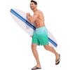 imageSILKWORLD Mens Swim Trunks Quick Dry Compression Liner 2 in 1 Shorts Men SwimsuitBlue Green Gradient