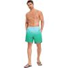 imageSILKWORLD Mens Swim Trunks Quick Dry Compression Liner 2 in 1 Shorts Men SwimsuitBlue Green Gradient