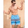 imageSILKWORLD Mens Swim Trunks Quick Dry Compression Liner 2 in 1 Shorts Men SwimsuitBlue White Stripes
