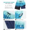 imageSILKWORLD Mens Swim Trunks Quick Dry Compression Liner 2 in 1 Shorts Men SwimsuitGradient Stripegreen  Blue
