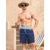 imageSILKWORLD Mens Swim Trunks Quick Dry Compression Liner 2 in 1 Shorts Men SwimsuitNavy Blue Stripes
