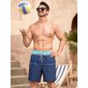 imageSILKWORLD Mens Swim Trunks Quick Dry Compression Liner 2 in 1 Shorts Men SwimsuitNavy Blue Stripes