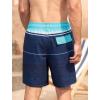 imageSILKWORLD Mens Swim Trunks Quick Dry Compression Liner 2 in 1 Shorts Men SwimsuitNavy Blue Stripes