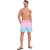 imageSILKWORLD Mens Swim Trunks Quick Dry Compression Liner 2 in 1 Shorts Men SwimsuitPink Blue Gradient