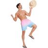 imageSILKWORLD Mens Swim Trunks Quick Dry Compression Liner 2 in 1 Shorts Men SwimsuitPink Blue Gradient