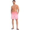 imageSILKWORLD Mens Swim Trunks Quick Dry Compression Liner 2 in 1 Shorts Men SwimsuitPink Gradient