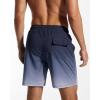 imageSILKWORLD Mens Swim Trunks Quick Dry Compression Liner 2 in 1 Shorts Men SwimsuitStripe Gradientgray  White