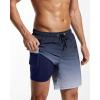 imageSILKWORLD Mens Swim Trunks Quick Dry Compression Liner 2 in 1 Shorts Men SwimsuitStripe Gradientgray  White