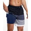 imageSILKWORLD Mens Swim Trunks Quick Dry Compression Liner 2 in 1 Shorts Men SwimsuitStripeblack  Gray  White