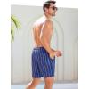 imageSILKWORLD Mens Swimming Trunks 5 Inch Inseam Swim Shorts Summer Bathing Suit Swimwear Beachwear with Pockets0 Navy Blue Stripes