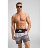 imageSILKWORLD Mens Swimming Trunks 5 Inch Inseam Swim Shorts Summer Bathing Suit Swimwear Beachwear with PocketsBlack Grey Stripes