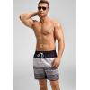 imageSILKWORLD Mens Swimming Trunks 5 Inch Inseam Swim Shorts Summer Bathing Suit Swimwear Beachwear with PocketsBlack Grey Stripes