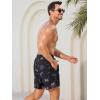 imageSILKWORLD Mens Swimming Trunks 5 Inch Inseam Swim Shorts Summer Bathing Suit Swimwear Beachwear with PocketsBlack Pink Coconut Tree