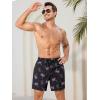 imageSILKWORLD Mens Swimming Trunks 5 Inch Inseam Swim Shorts Summer Bathing Suit Swimwear Beachwear with PocketsBlack Pink Coconut Tree