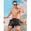 imageSILKWORLD Mens Swimming Trunks 5 Inch Inseam Swim Shorts Summer Bathing Suit Swimwear Beachwear with PocketsBlack Pink Coconut Tree