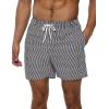 imageSILKWORLD Mens Swimming Trunks 5 Inch Inseam Swim Shorts Summer Bathing Suit Swimwear Beachwear with PocketsBlack Striped