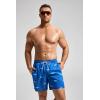 imageSILKWORLD Mens Swimming Trunks 5 Inch Inseam Swim Shorts Summer Bathing Suit Swimwear Beachwear with PocketsBlue Fish