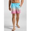 imageSILKWORLD Mens Swimming Trunks 5 Inch Inseam Swim Shorts Summer Bathing Suit Swimwear Beachwear with PocketsBlue Pink Gradient
