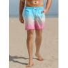 imageSILKWORLD Mens Swimming Trunks 5 Inch Inseam Swim Shorts Summer Bathing Suit Swimwear Beachwear with PocketsBlue Pink Gradient