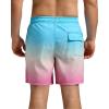 imageSILKWORLD Mens Swimming Trunks 5 Inch Inseam Swim Shorts Summer Bathing Suit Swimwear Beachwear with PocketsBlue Pink Gradient