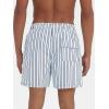 imageSILKWORLD Mens Swimming Trunks 5 Inch Inseam Swim Shorts Summer Bathing Suit Swimwear Beachwear with PocketsBlue Stripe