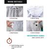 imageSILKWORLD Mens Swimming Trunks 5 Inch Inseam Swim Shorts Summer Bathing Suit Swimwear Beachwear with PocketsGrey White Stripes