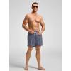 imageSILKWORLD Mens Swimming Trunks 5 Inch Inseam Swim Shorts Summer Bathing Suit Swimwear Beachwear with PocketsNavy Blue Stripes