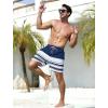 imageSILKWORLD Mens Swimming Trunks 5 Inch Inseam Swim Shorts Summer Bathing Suit Swimwear Beachwear with PocketsNavy Stripes