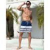 imageSILKWORLD Mens Swimming Trunks 5 Inch Inseam Swim Shorts Summer Bathing Suit Swimwear Beachwear with PocketsNavy Stripes