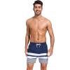 imageSILKWORLD Mens Swimming Trunks 5 Inch Inseam Swim Shorts Summer Bathing Suit Swimwear Beachwear with PocketsNavy White Stripe