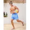 imageSILKWORLD Mens Swimming Trunks 5 Inch Inseam Swim Shorts Summer Bathing Suit Swimwear Beachwear with PocketsSky Blue Leaves