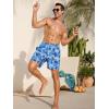 imageSILKWORLD Mens Swimming Trunks 5 Inch Inseam Swim Shorts Summer Bathing Suit Swimwear Beachwear with PocketsSky Blue Turtle