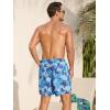imageSILKWORLD Mens Swimming Trunks 5 Inch Inseam Swim Shorts Summer Bathing Suit Swimwear Beachwear with PocketsSky Blue Turtle