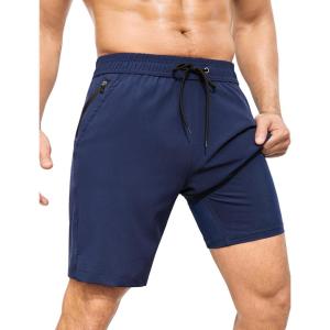 imageSILKWORLD Mens Swim Trunks Quick Dry Bathing Suit Board Swimming Shorts with Zipper Pockets and Compression LinerDark Blue