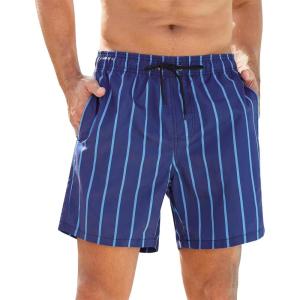 imageSILKWORLD Mens Swimming Trunks 5 Inch Inseam Swim Shorts Summer Bathing Suit Swimwear Beachwear with Pockets0 Navy Blue Stripes