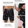 imageSILKWORLD Mens Swim Trunks Quick Dry Swimming Shorts with Compression Liner and Zipper Pockets7Black Pink Shark
