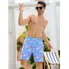 imageSILKWORLD Mens Swim Trunks Quick Dry Swimming Shorts with Compression Liner and Zipper Pockets7Blue Flamingo