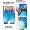 imageSILKWORLD Mens Swim Trunks Quick Dry Swimming Shorts with Compression Liner and Zipper Pockets7Blue Green Coconut Tree