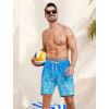 imageSILKWORLD Mens Swim Trunks Quick Dry Swimming Shorts with Compression Liner and Zipper Pockets7Blue Green Leaves