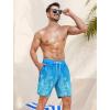 imageSILKWORLD Mens Swim Trunks Quick Dry Swimming Shorts with Compression Liner and Zipper Pockets7Blue Green Leaves