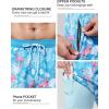 imageSILKWORLD Mens Swim Trunks Quick Dry Swimming Shorts with Compression Liner and Zipper Pockets7Blue Leaf Flamingo