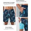 imageSILKWORLD Mens Swim Trunks Quick Dry Swimming Shorts with Compression Liner and Zipper Pockets7Blue Leaves