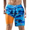 imageSILKWORLD Mens Swim Trunks Quick Dry Swimming Shorts with Compression Liner and Zipper Pockets7Camouflage Fish