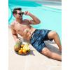 imageSILKWORLD Mens Swim Trunks Quick Dry Swimming Shorts with Compression Liner and Zipper Pockets7Dark Blue Leaves