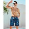 imageSILKWORLD Mens Swim Trunks Quick Dry Swimming Shorts with Compression Liner and Zipper Pockets7Dark Blue Leaves