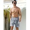 imageSILKWORLD Mens Swim Trunks Quick Dry Swimming Shorts with Compression Liner and Zipper Pockets7Grey Coconut Tree