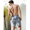 imageSILKWORLD Mens Swim Trunks Quick Dry Swimming Shorts with Compression Liner and Zipper Pockets7Grey Coconut Tree